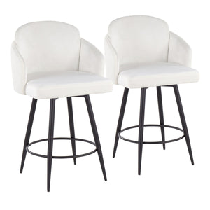 Dahlia - Contemporary Fixed Height Counter Stool With Round Footrest (Set of 2) by Couch.com