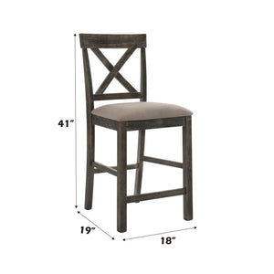Martha II Weathered Counter Height Chair Set of 2 - Gray / Tan
