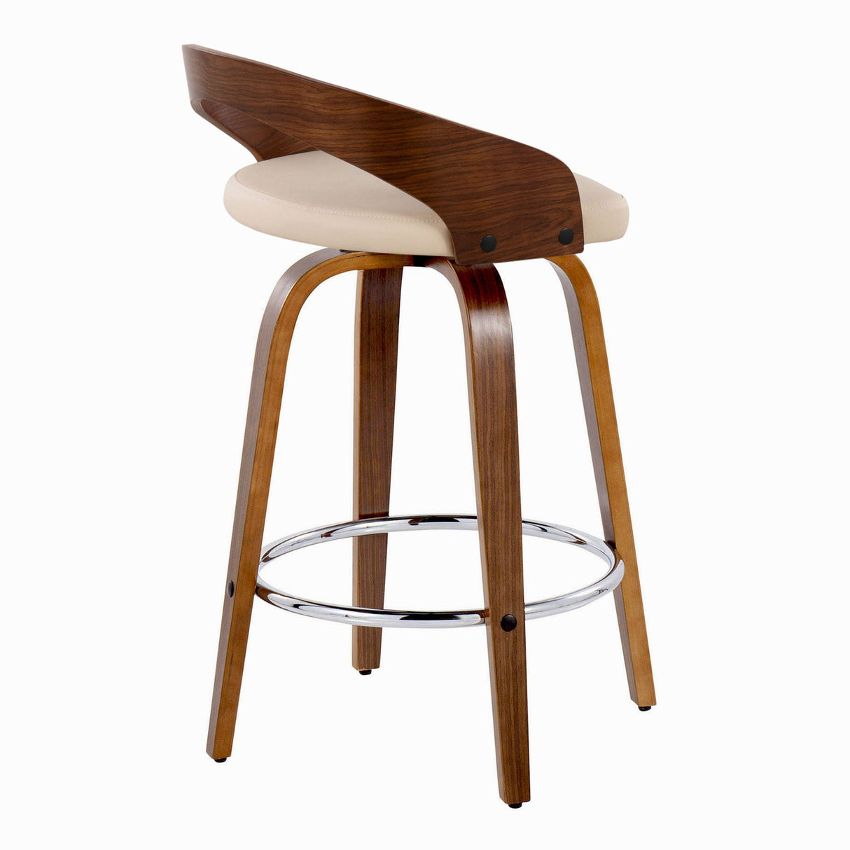 Grotto - Mid Century Modern Elegant Fixed Height Counter Stool With Swivel With Round Footrest (Set of 2) by Couch.com