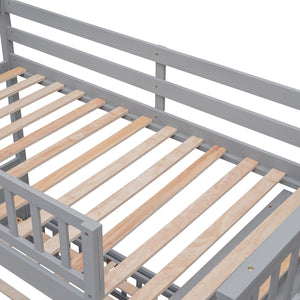 Bunk Bed With 6 Drawers And Flexible Shelves, Bottom Bed With Wheels by Couch.com