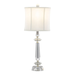 Karat - Contemporary Crystal Table Lamp (Set of 2) - Clear Crystal / Chrome / White Softback by Couch.com