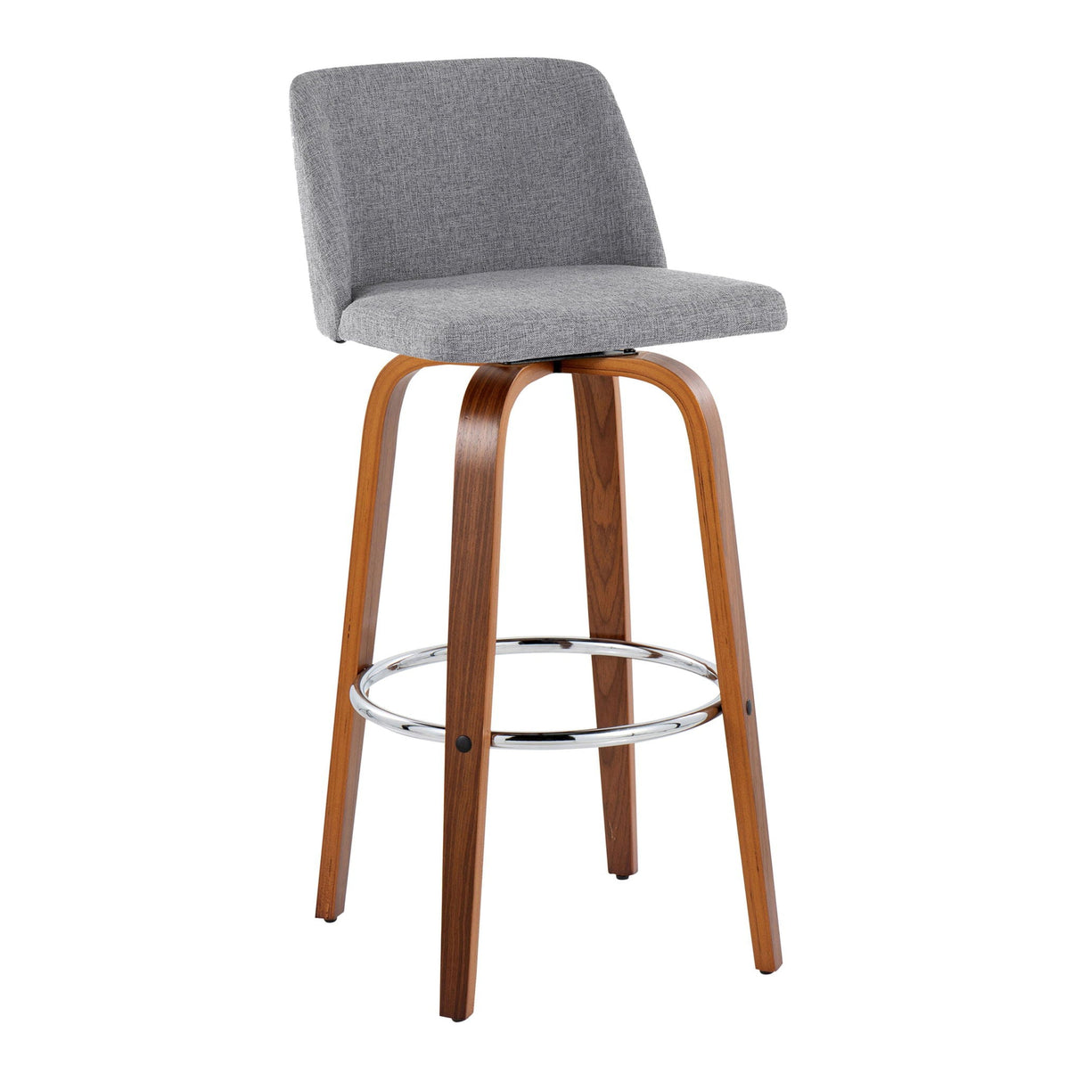 Toriano - Mid Century Modern Fixed Height, Barstool With Swivel With Round Footrest (Set of 2) by Couch.com