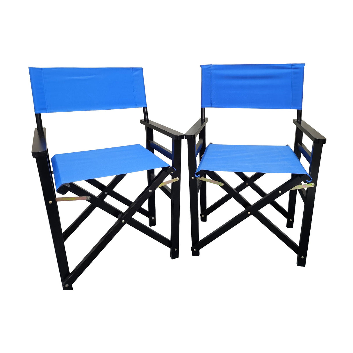 Folding Chair Wooden Director Chair Canvas Folding Chair Folding Chair (Set of 2) - Blue by Couch.com