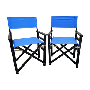 Folding Chair Wooden Director Chair Canvas Folding Chair Folding Chair (Set of 2) - Blue by Couch.com