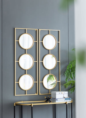 3 Mirror Piece Wall Mirror in Rectangular Frame