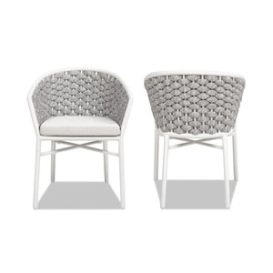 Rowan - Rope Barrel Back Patio Dining Chairs (Set of 2) - Optic White by Couch.com