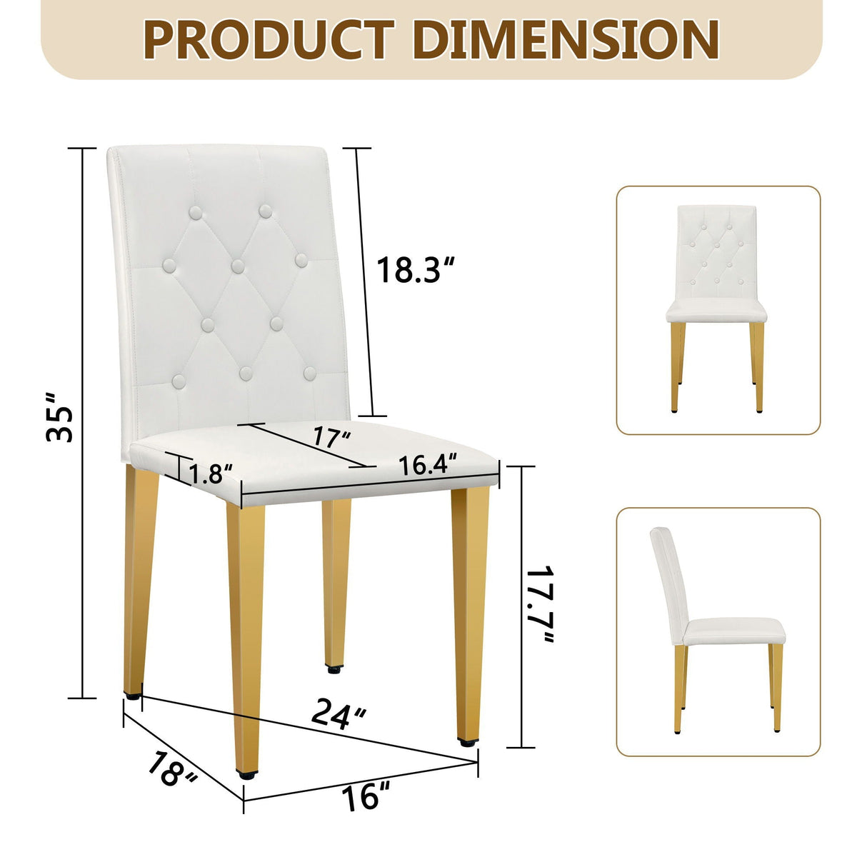 Dining Chairs With Ergonomic Buckle Backrest Comfort