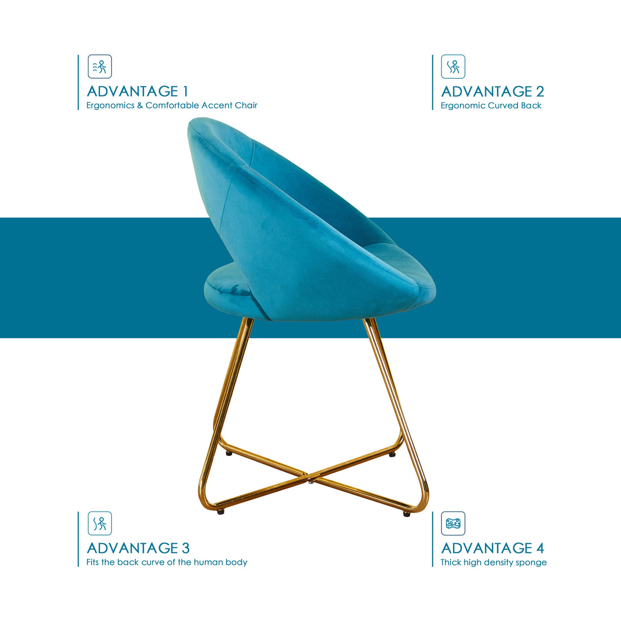 Modern Accent Velvet Lounge Chair by Couch.com