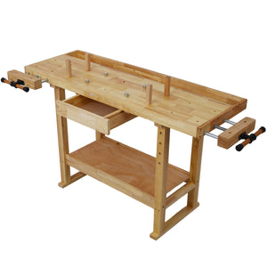 55" Wood Workbench For Garage Workshop And Home - Natural by Couch.com