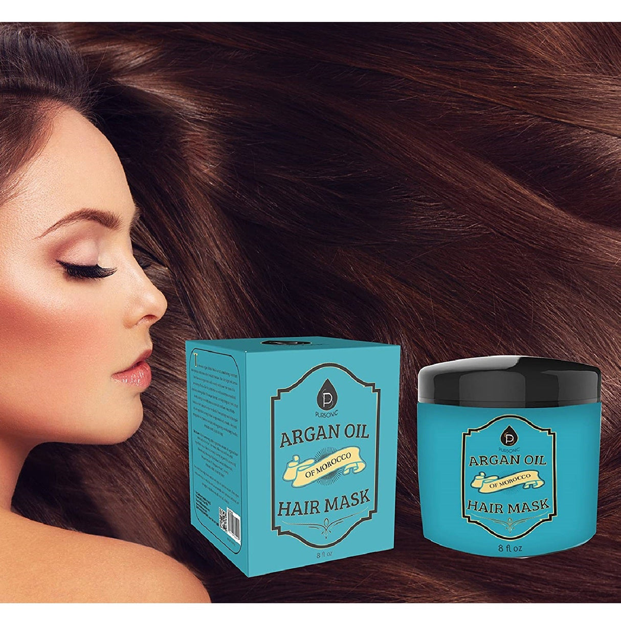 Argan Oil Hair Mask of Morocco, 8 Oz by Pursonic