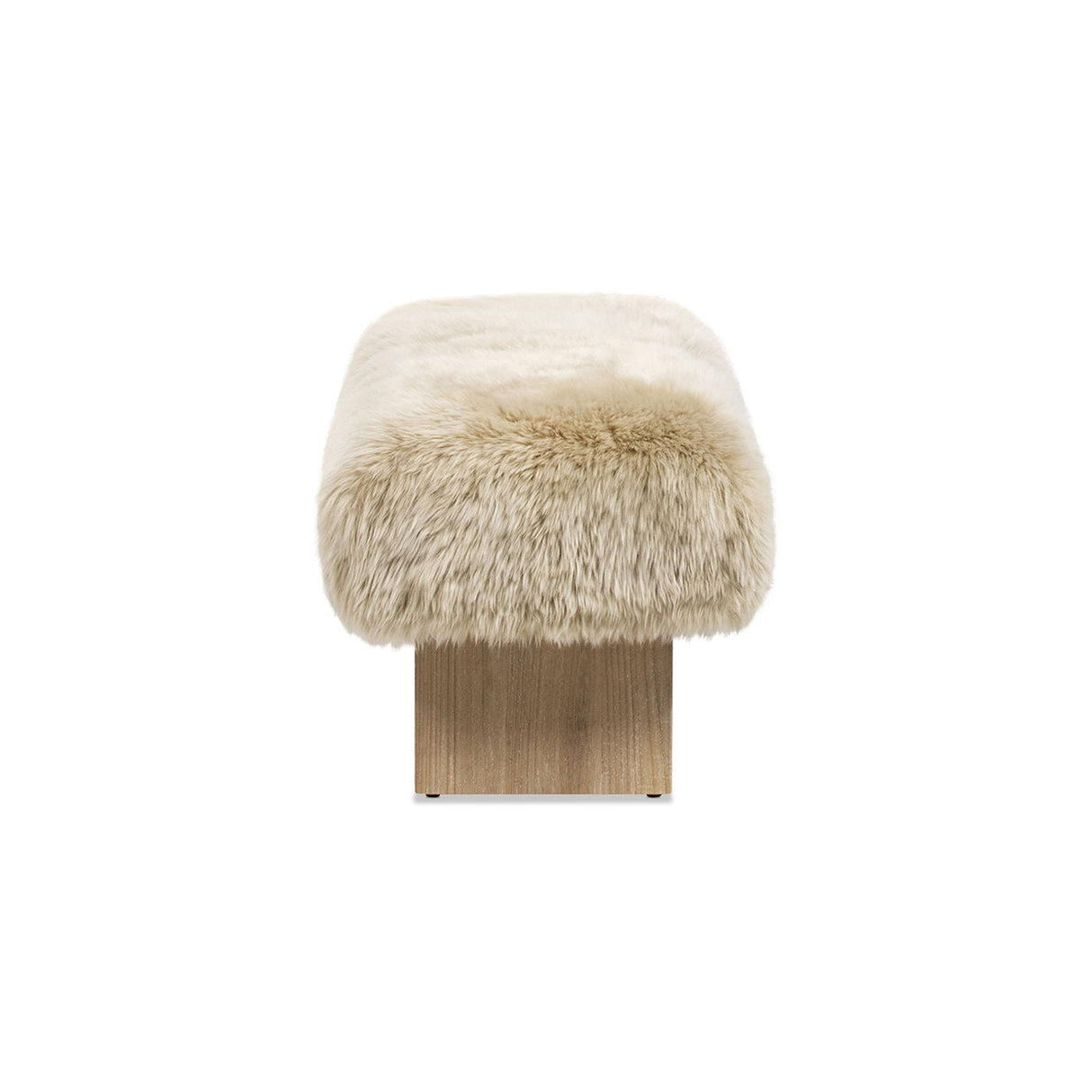 Leda - Sheepskin Fur Rectangular Accent Bench - Natural Blonde by Couch.com