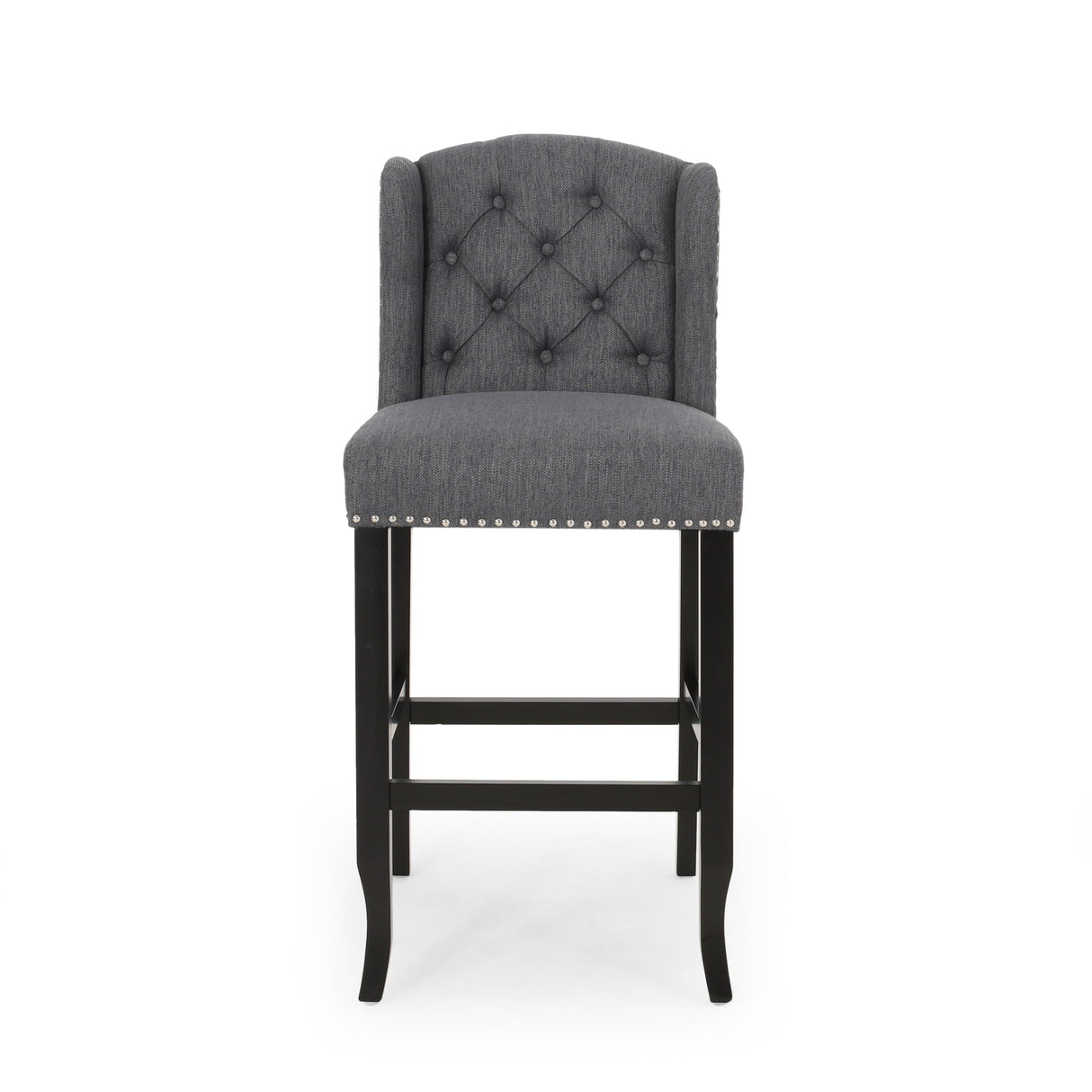 Solara - Fabric Tufted Counter Stool With Nailhead Accents (Set of 2) by Couch.com