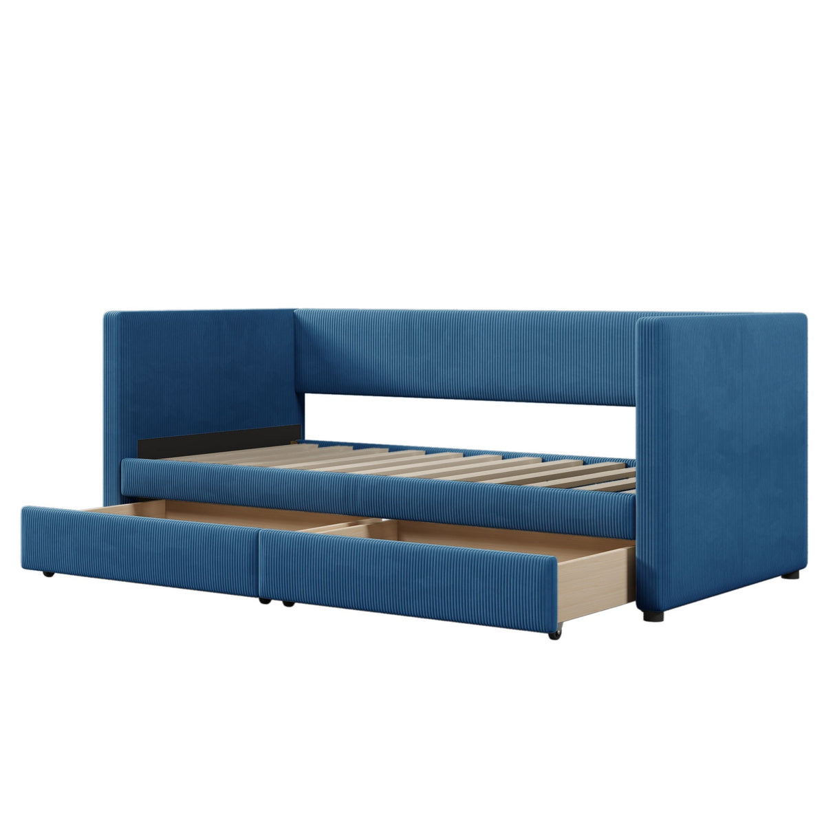 Corduroy Daybed With Two Drawers And Wood Slat by Couch.com