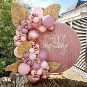 91Pcs Rose Gold Retro Pink & Gold Latex Balloons For Wedding Birthday Party Decoration And Baby Shower