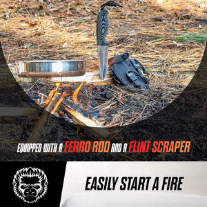 "The Silverback" Full Tang D2 Survival Camping Knife Gift Set