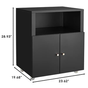 Home Office Printer Stand With Wheels And File Cabinet