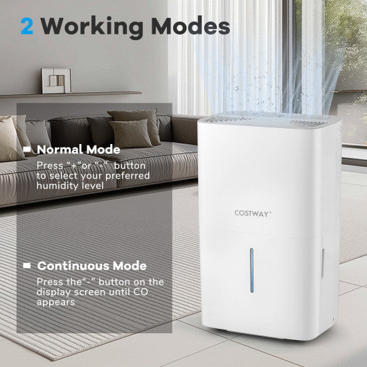 150 Pints Dehumidifier with 24H Timer and LED Display-White