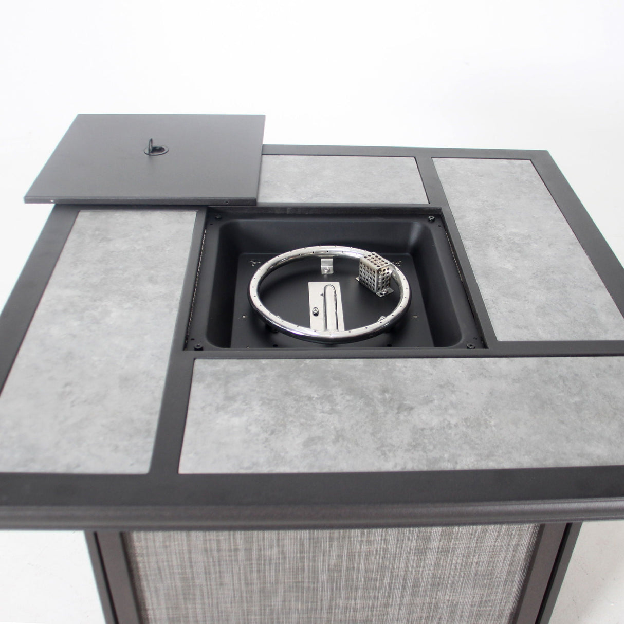 Outdoor Gas Fire Pit, 46, 000 Btu Steel Fire Table - Gray by Couch.com