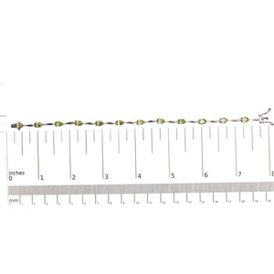 .925 Sterling Silver 5 1/2 Cttw Oval Shaped Created Green Peridot Link Bracelet  - 7" Inches