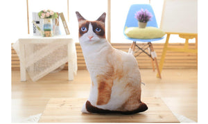 Simulation cat pillow cute cat doll plush toy stereo pet doll