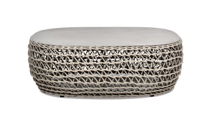 Willow - Oval Woven Patio Coffee Table, Wicker Frame by Couch.com