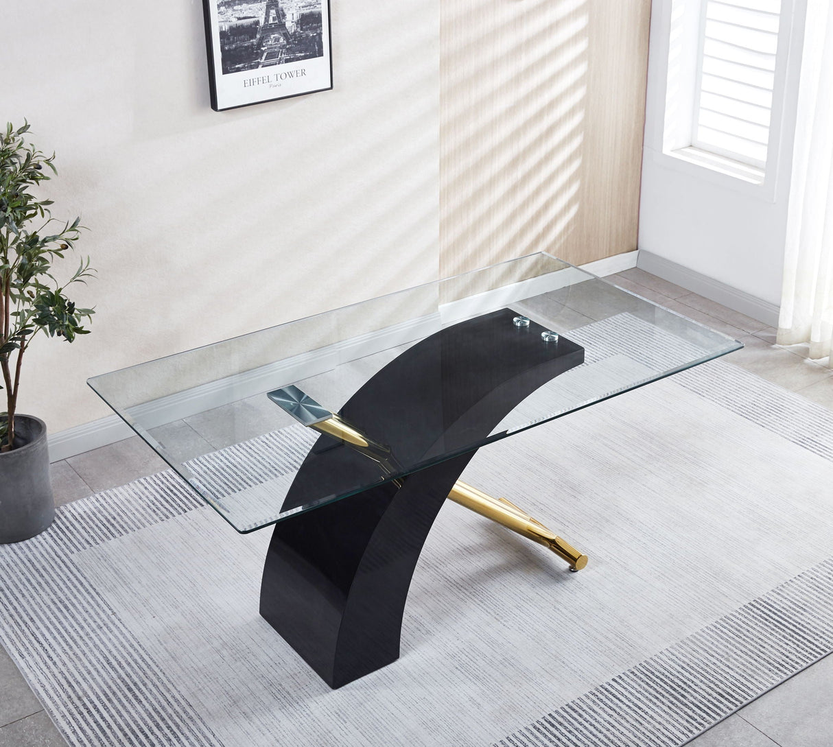 Stylish Dining Room Table, Luxury Glass Top Dining Table, Modern Design For Your House - Black by Couch.com