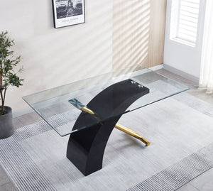 Stylish Dining Room Table, Luxury Glass Top Dining Table, Modern Design For Your House - Black by Couch.com