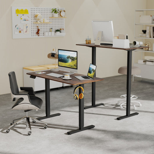 48 Inch x 24 Inch Ergonomic Electric Standing Desk with 3 Memory Settings for Home Office-Rustic Brown