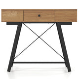 Vanity Desk with Flip Top Mirror Makeup Dressing Table-Rustic Brown