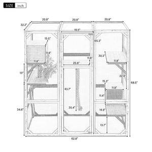 Outdoor Cat House, Diy Cat Enclosure Catio With Double Enter Doors by Couch.com