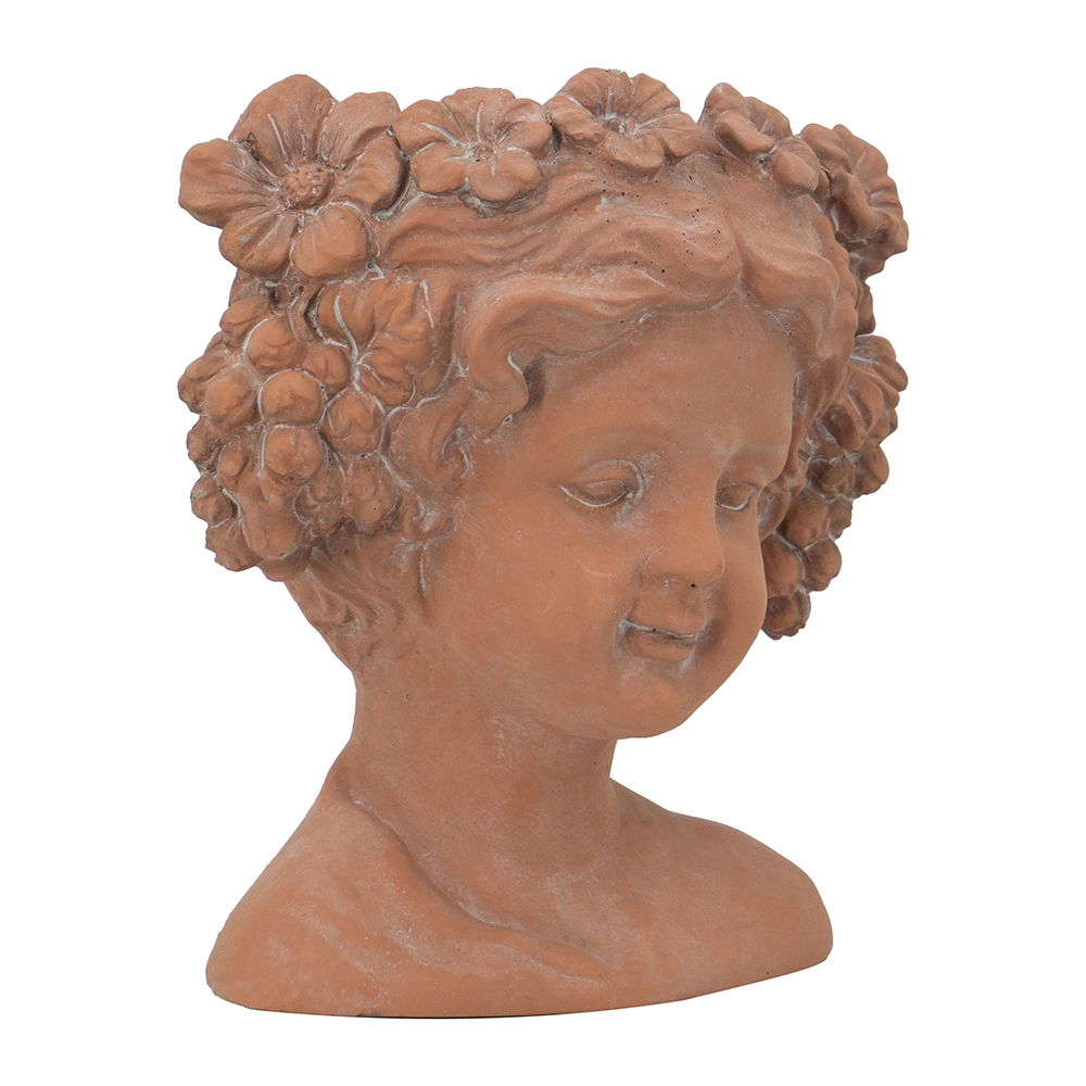 8X4X9" Visage Head Bust Planter, Home Wall Planter - Brown by Couch.com