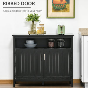 Homcom - Sideboard Buffet Cabinet, Kitchen Cabinet, Coffee Bar Cabinet With 2 Doors And Adjustable Shelves For Entryway Living Room - Black by Couch.com