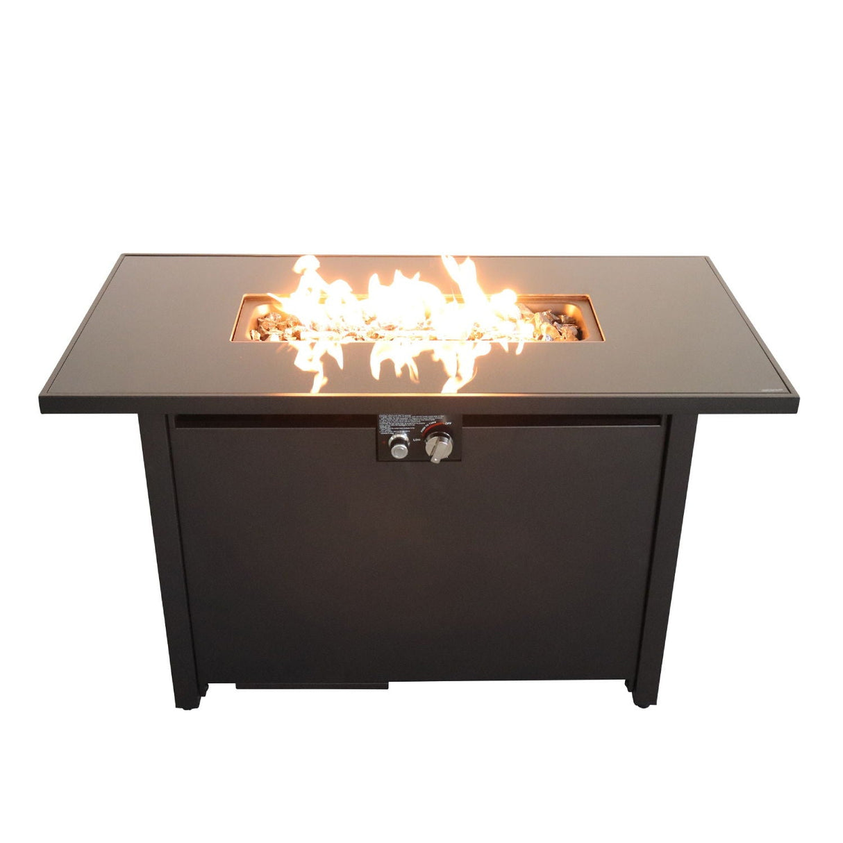 Outdoor Fire Pit Table Durable Construction With Lid - Black by Couch.com