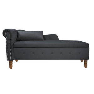 Chaise Lounge Indoor, Velvet Lounge Chair For Bedroom With Storage & Pillow, Modern Upholstered Rolled Arm Chase Lounge For Sleeping With Nailhead Trim For Living Room Bedroom Office by Couch.com