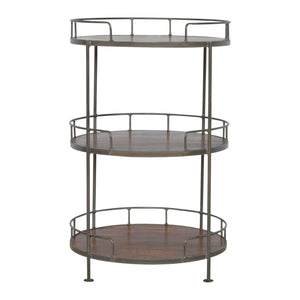 Round Butler Tray Table - Chestnut