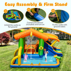 8-in-1 Inflatable Bounce House Water Park without Blower