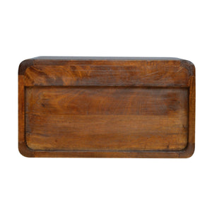 Couch.com Wall Mounted Open Woven Bedside Table Chestnut, with Storage, Modern Style, Wood Construction, Dark Brown Finish by Couch.com