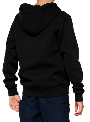 100% Youth Official Zip Hoodie - Black - XL 20033-00003