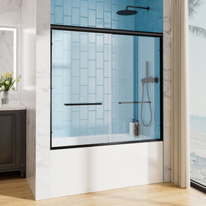 Aluminum Frame Double Double Soft Close Shower Door, Tempered Glass And Dual Stainless Steel Handles by Couch.com