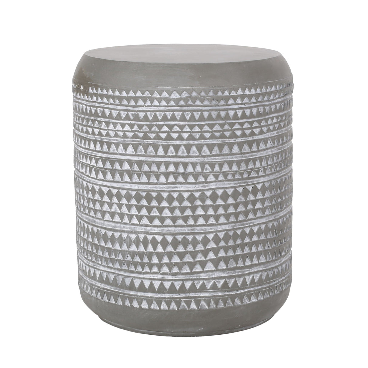 Outdoor Side Table With Cylindrical Shape - White by Couch.com