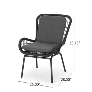 Outdoor Wicker Club Chair With Cushions (Set of 2)