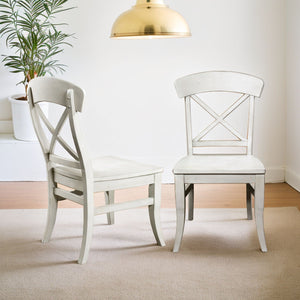 Harola - Cross-Back Dining Side Chairs In (Set of 2) - Smoky White by Couch.com