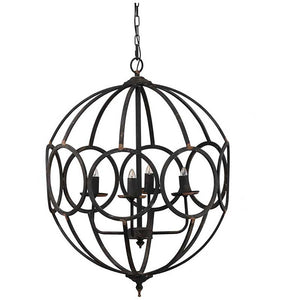 4 Light Metal Chandelier, Hanging Light Fixture With Adjustable Chain For Kitchen, Bulb Not Included - Black by Couch.com