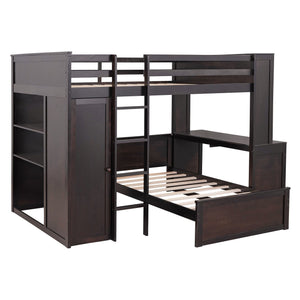 Loft Bed With A Twin Size Standalone Bed, Shelves, Desk, And Wardrobe by Couch.com