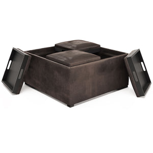 Avalon - Upholstered Square Coffee Table Storage Ottoman by Couch.com