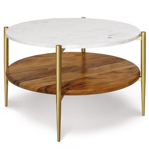 Wagner - Round Marble & Wood Table by Couch.com