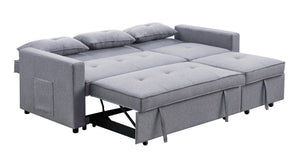 Zoey - Linen Convertible Sleeper Sofa With Side Pocket by Couch.com