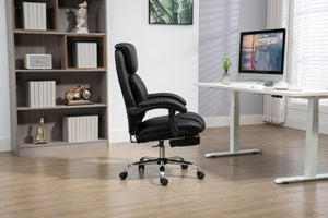 Couch.com Big And Tall Office Chair, High Back Ergonomic Office Chair With Footrest, Executive Office Chair For Back Pain Relief Black, Durable Design, Faux Leather Construction, Black Finish by Couch.com