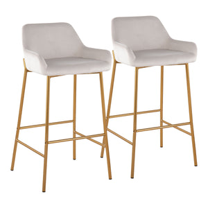 Daniella - Contemporary / Glam Fixed Height Bar Stool (Set of 2) by Couch.com