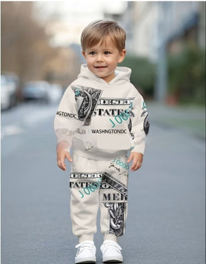 Trendy Cool Kids Casual Sports Hoodie Set
